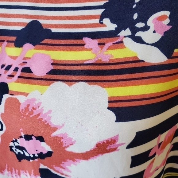 Pim & Larkin Floral Striped 3/4 sleeve Dress Sz. L - Picture 6 of 8